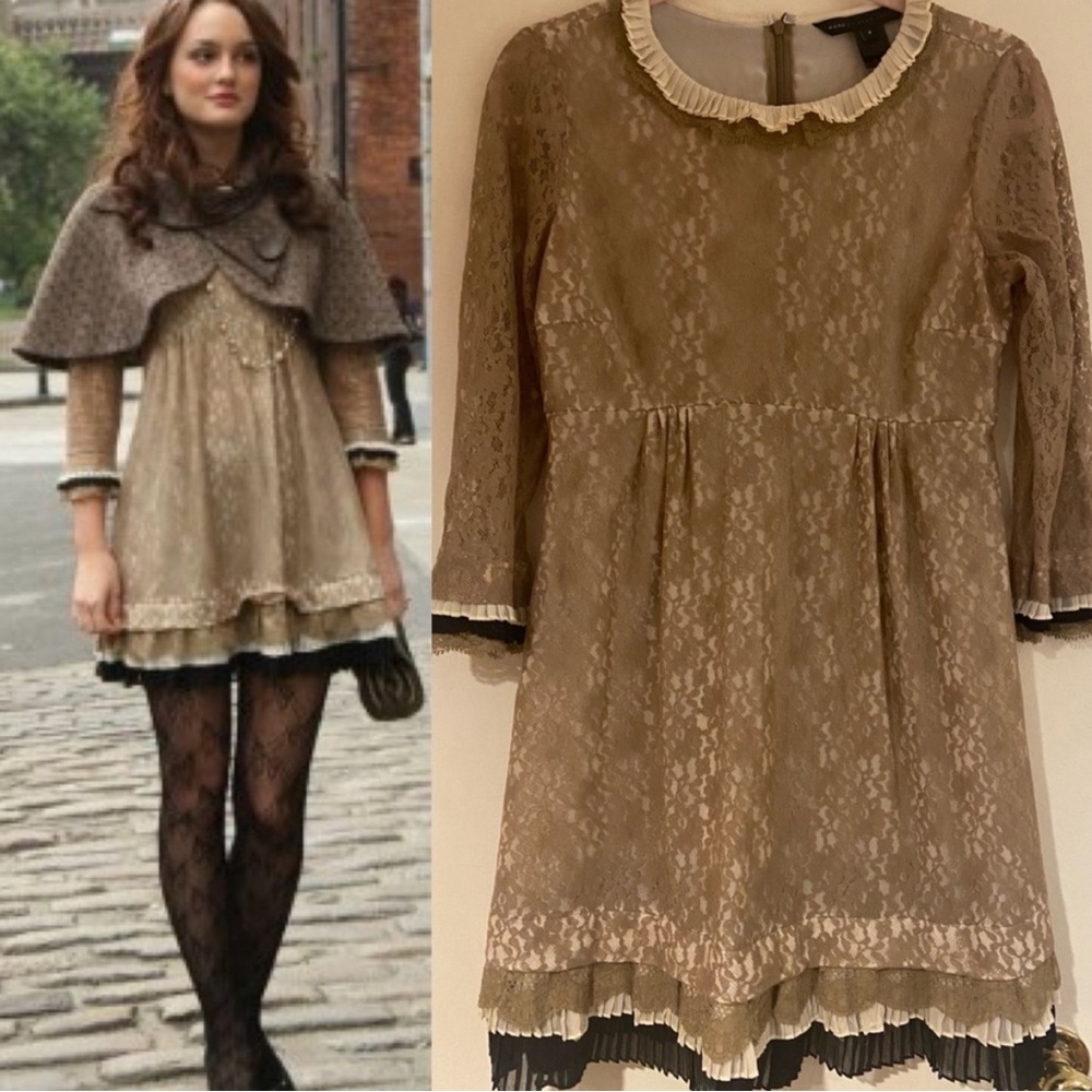 Marc by Marc Jacob’s gold fits dress Blair Waldorf